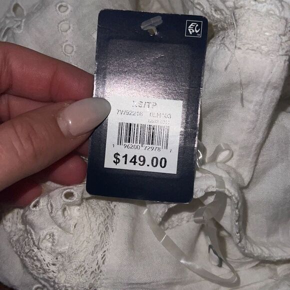 LUCKY BRAND NWT Cutwork Paneled Maxi Dress boho gypsy cutout floral XS - Picture 7 of 7